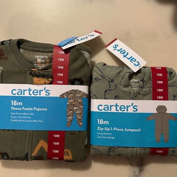 Carter's 18m Fleece Footie Pajama and Jumpsuit Set - Picture 1 of 1